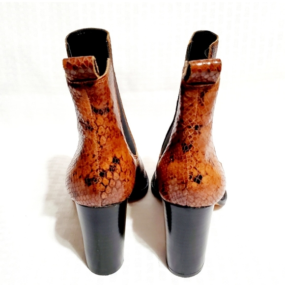 Vince Camuto Ellea Caramel Pull On Pointed Toe Block Heeled Ankle Boots Size 7M - Picture 7 of 16